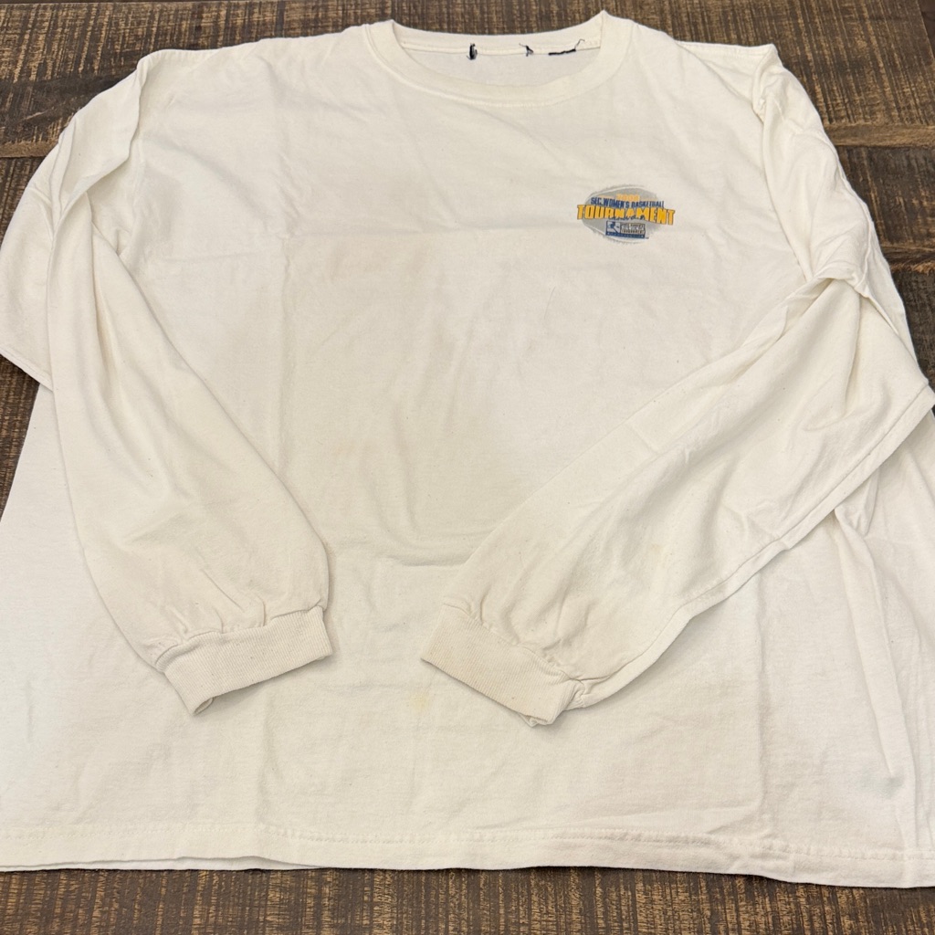 Mens White Long Sleeve Shirt  200 Sec Womens Basketball Tournament